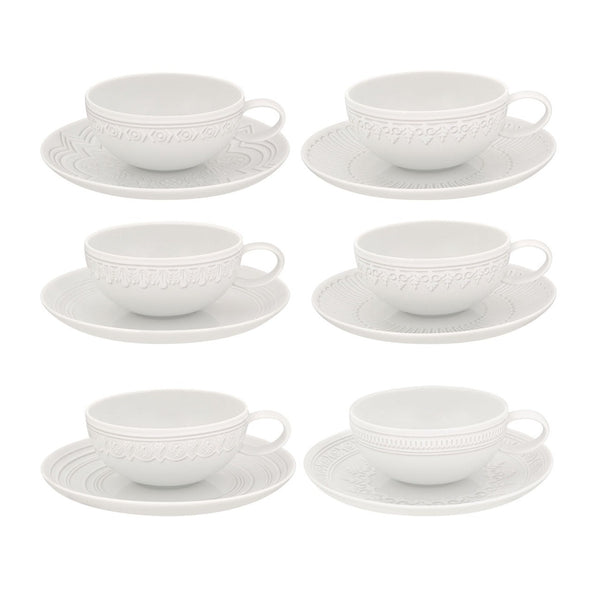 Load image into Gallery viewer, Vista Alegre Ornament - Set Of 6 Tea Cup &amp; Saucer
