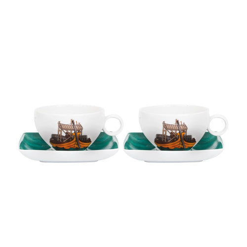 Vista Alegre Alma Do Porto - Set 2 Tea Cup & Saucer (With Gift Box)