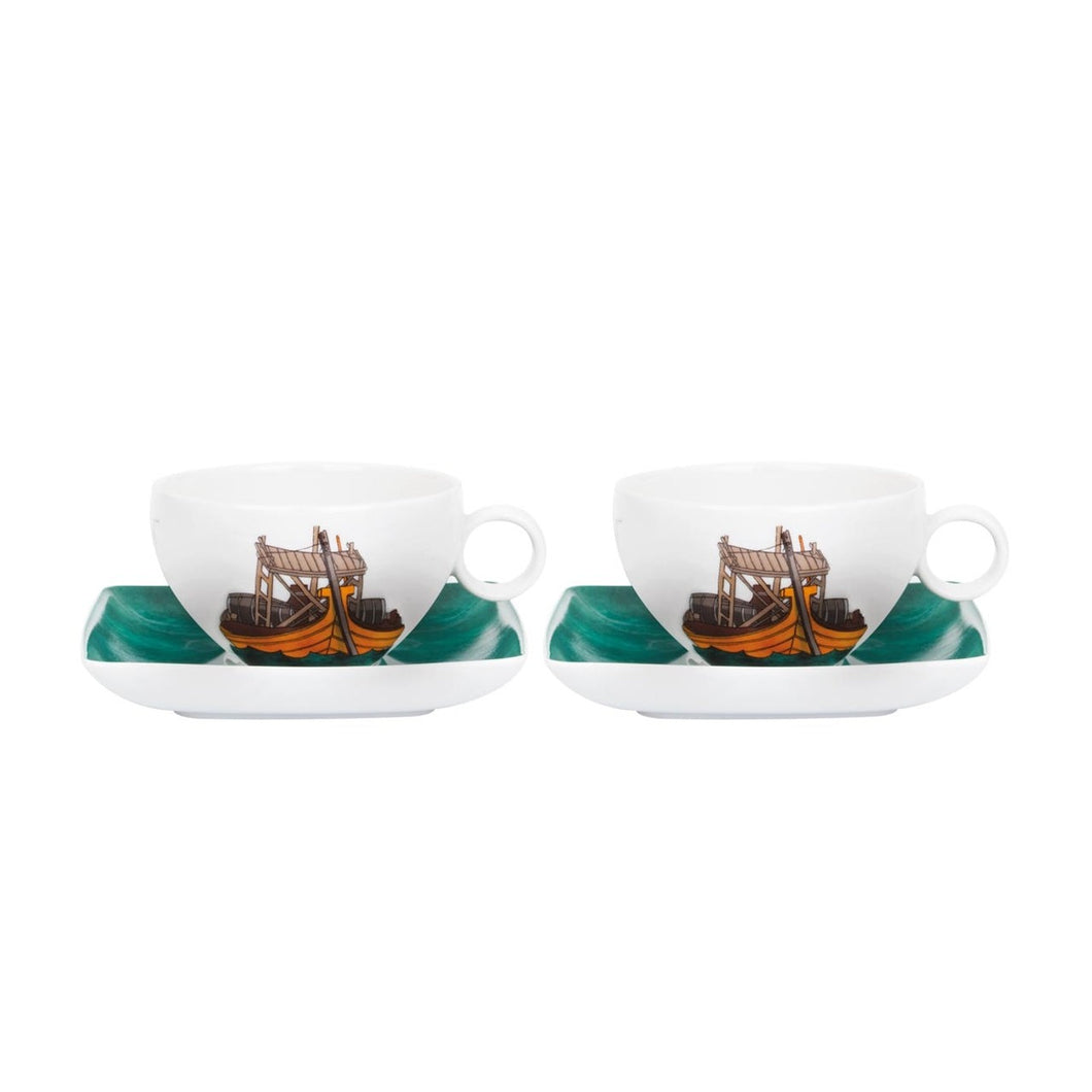 Vista Alegre Alma Do Porto - Set 2 Tea Cup & Saucer (With Gift Box)