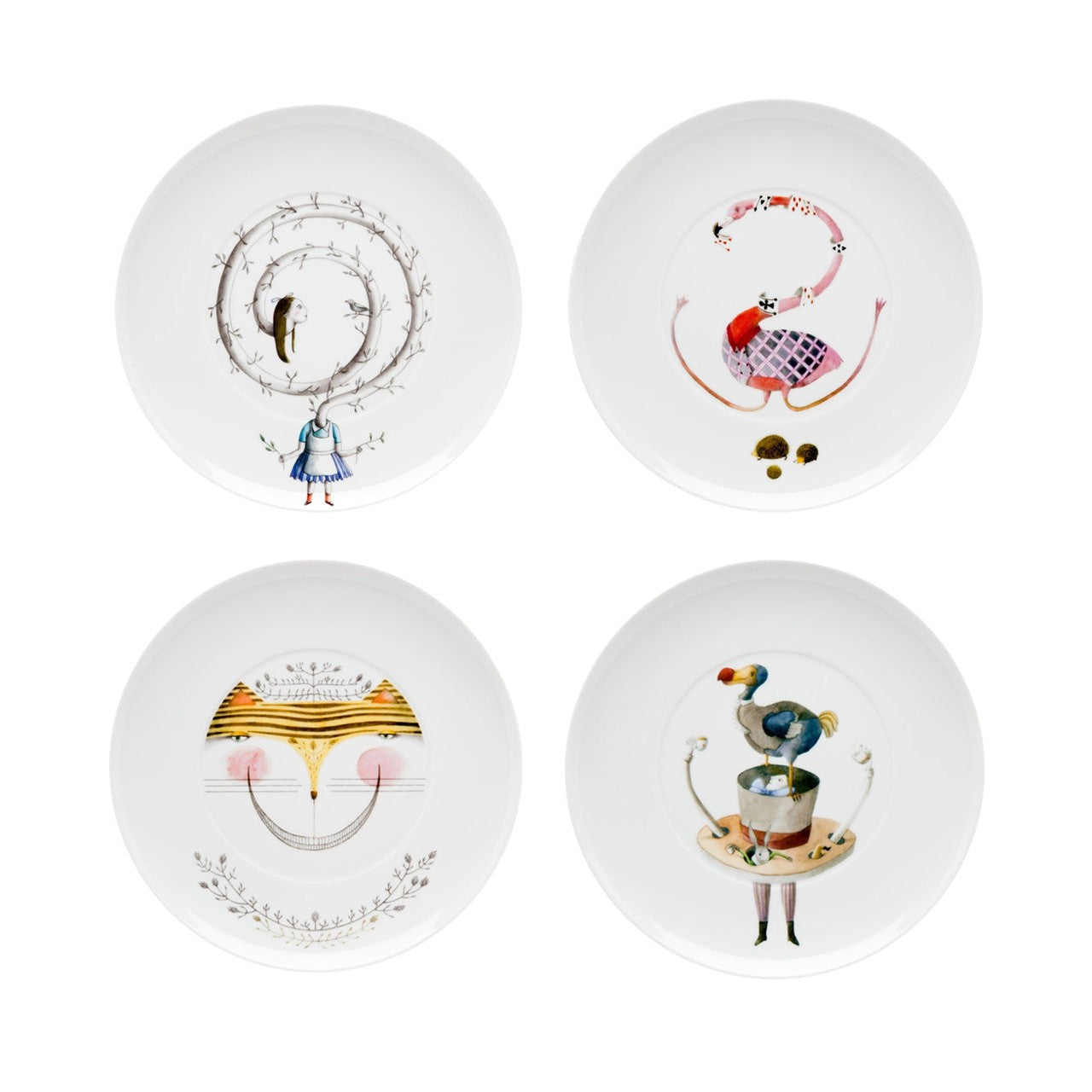 Vista Alegre Tea with Alice Set 4 Dessert Plates - Thumbnail 2