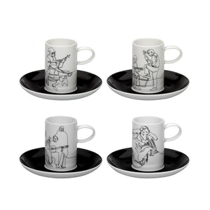 Vista Alegre Fado - Set 4 Coffee Cups & Saucers
