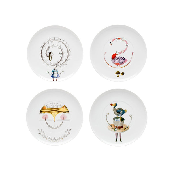 Load image into Gallery viewer, Vista Alegre Tea With Alice - Set 4 Dessert Plates (Gift Box)
