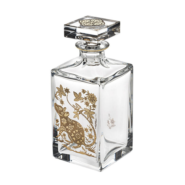 Load image into Gallery viewer, Vista Alegre Golden - Whisky Decanter With Gold Rat

