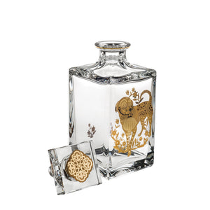 Vista Alegre Golden - Whisky Decanter With Gold Dog