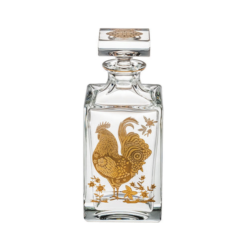 Vista Alegre Golden - Whisky Decanter With Gold Rooster