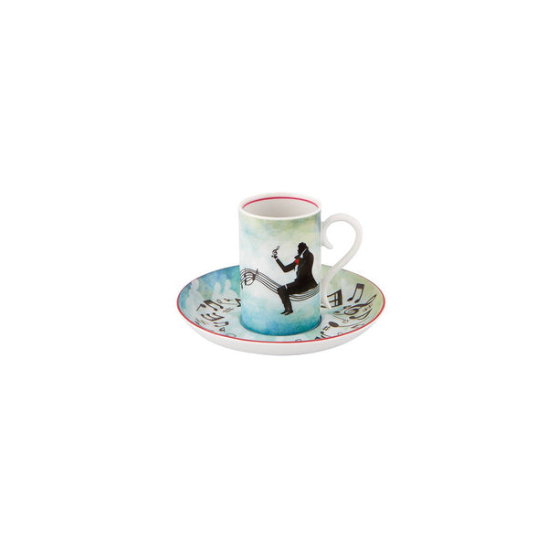 Load image into Gallery viewer, Vista Alegre Fur Beethoven - Set 4 Coffee cups &amp; saucer
