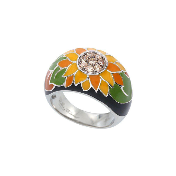Load image into Gallery viewer, Belle Etoile Sunflower Ring - Black
