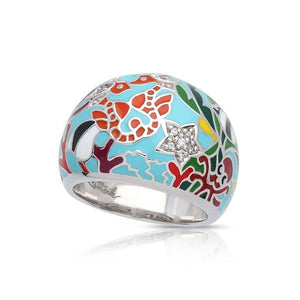 Belle Etoile Seahorse Ring - Blue Multi