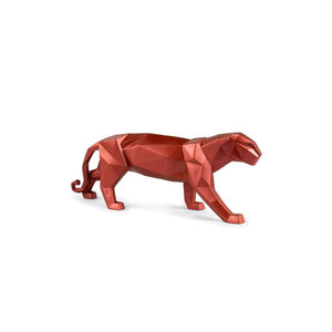 Lladro Panther Figurine - Metallic Red