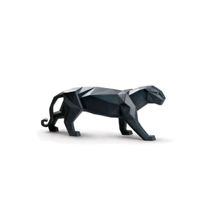 Lladro Panther Figurine - Black Matte