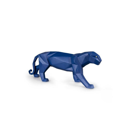 Lladro Panther Figurine - Blue Matte