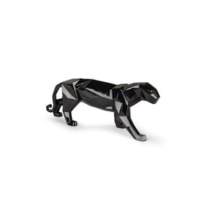 Lladro Panther Figurine - Glazed Black