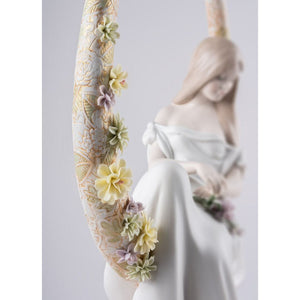 Lladro In Her Thoughts Woman Figurine