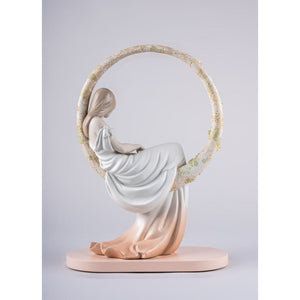 Lladro In Her Thoughts Woman Figurine