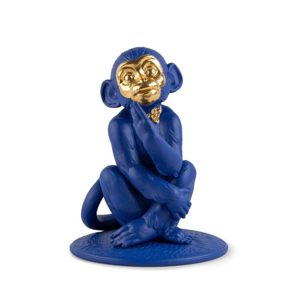 Load image into Gallery viewer, Lladro Little Monkey (Blue &amp; Gold) Sculpture
