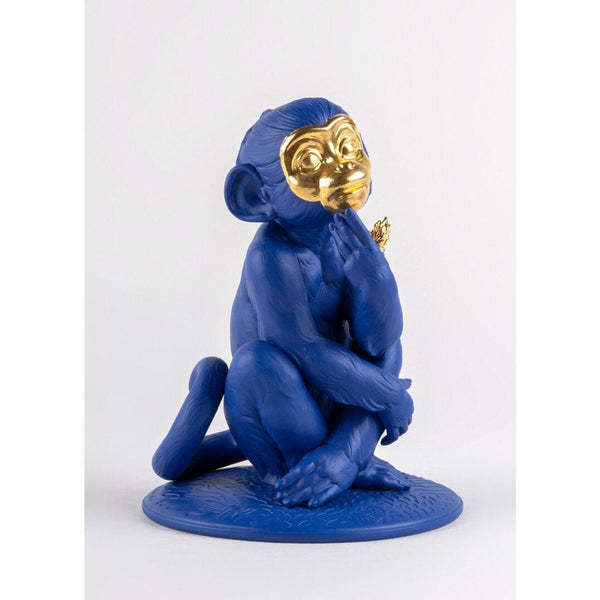 Load image into Gallery viewer, Lladro Little Monkey (Blue &amp; Gold) Sculpture
