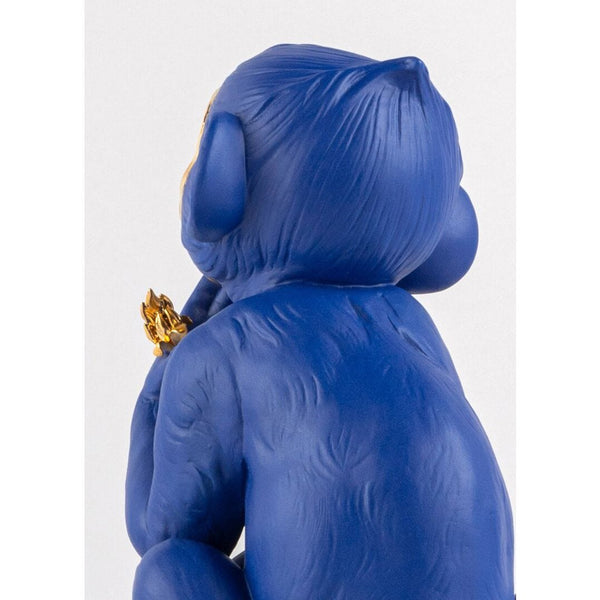 Load image into Gallery viewer, Lladro Little Monkey (Blue &amp; Gold) Sculpture
