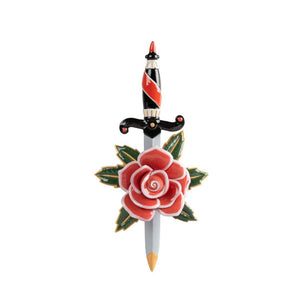 Lladro Dagger and Rose Sculpture