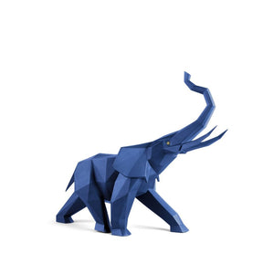 Lladro Elephant (Blue) Sculpture