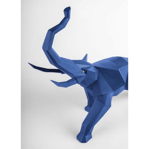 Lladro Elephant (Blue) Sculpture