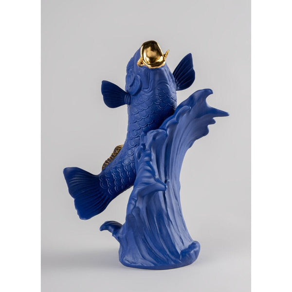 Load image into Gallery viewer, Lladro Koi Sculpture - Blue &amp; Gold - Limited Edition
