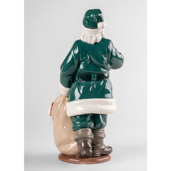 Load image into Gallery viewer, Lladro Santa is Here Sculpture - Green
