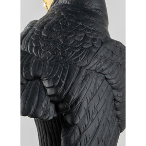 Lladro Owl Sculpture - Black & Gold - Limited Edition