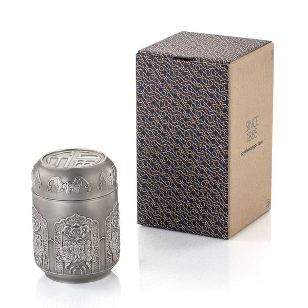 Load image into Gallery viewer, Royal Selangor Five Blessings Tea Caddy SM
