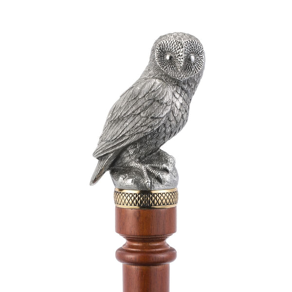 Load image into Gallery viewer, Royal Selangor Owl Walking Stick
