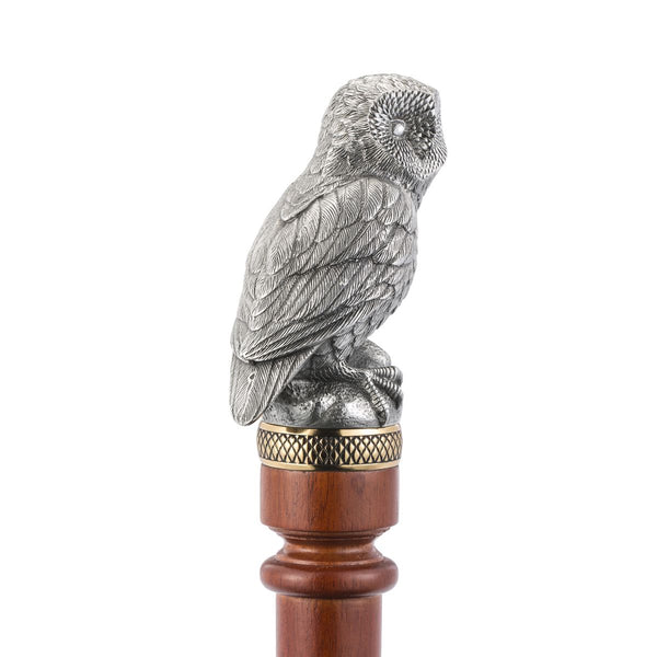 Load image into Gallery viewer, Royal Selangor Owl Walking Stick
