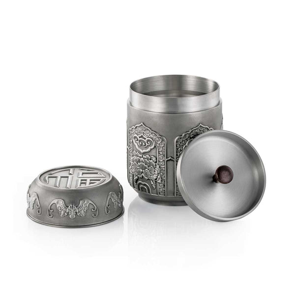 Load image into Gallery viewer, Royal Selangor Five Blessings Tea Caddy SM
