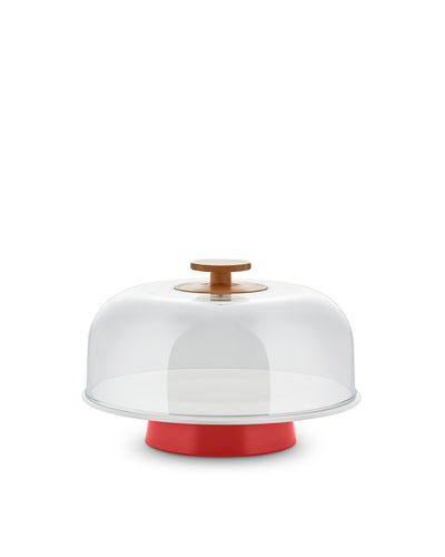 Alessi Mattina - Cake Stand with Dome Red