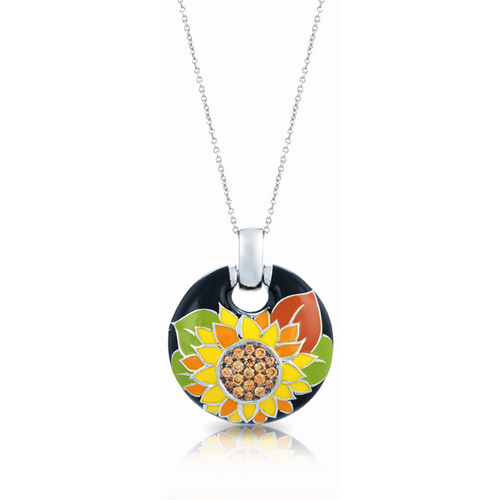 Belle Etoile Sunflower Pendant - Black