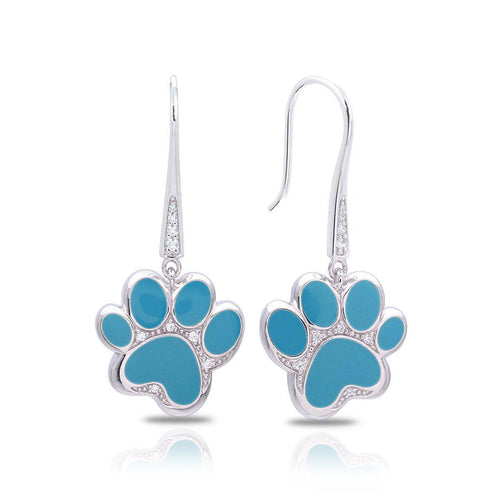 Belle Etoile Paw Prints Earrings - Turquoise