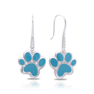Belle Etoile Paw Prints Earrings - Turquoise