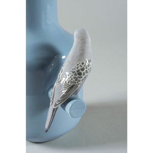 Lladro Parrot Parade Vase - Blue