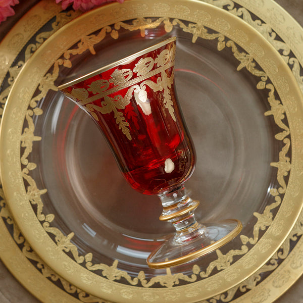 Load image into Gallery viewer, Arte Italica Vetro Gold Red Water/Wine Glass
