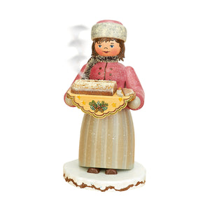 Hubrig Volkskunst Girl with Stollen 20cm Incense Smoker