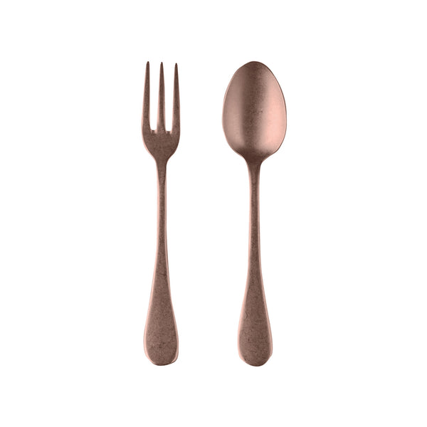 Load image into Gallery viewer, Mepra Serving Set (Fork And Spoon) Vintage Bronzo
