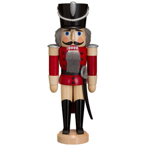 Seiffener Volkskunst Hussar Red Soft Colored 11" Nutcracker