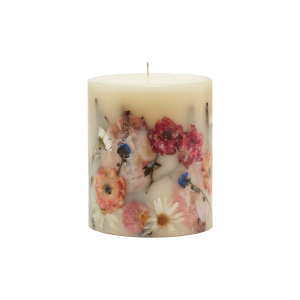 Load image into Gallery viewer, Rosy Rings Apricot Rose Small Round Botanical Candle

