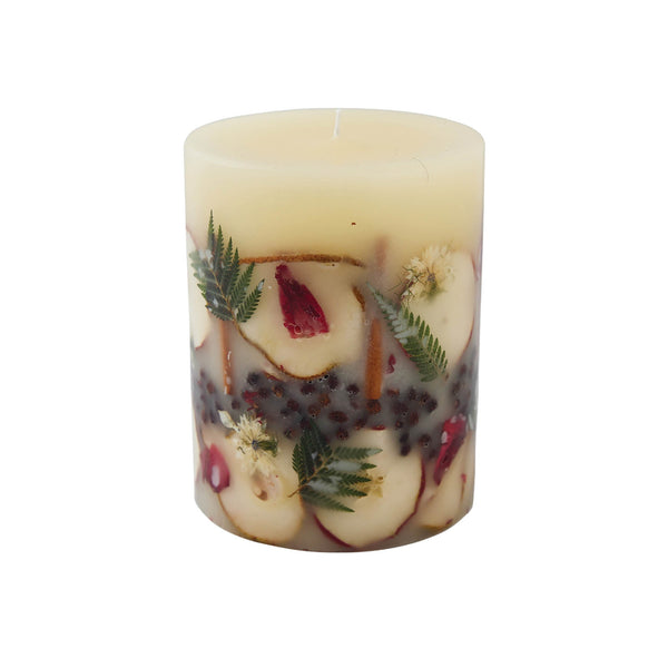 Load image into Gallery viewer, Rosy Rings Spicy Apple Medium Round Botanical Candle

