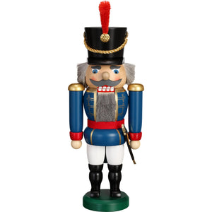 Seiffener Volkskunst Hussar 11952 Blue 11" Nutcracker