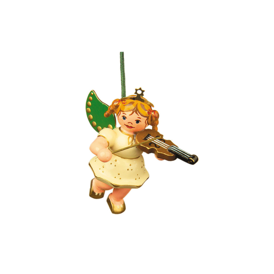 Hubrig Volkskunst Angel with Violin Ornament