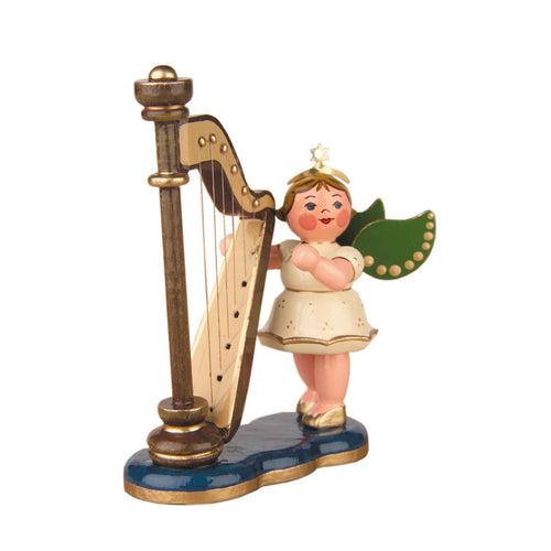 Hubrig Volkskunst Angel with Harp 6.5cm Figurine