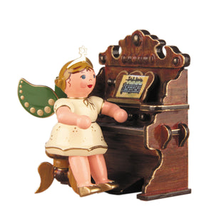 Hubrig Volkskunst Angel with Harmonium 6.5cm Figurine