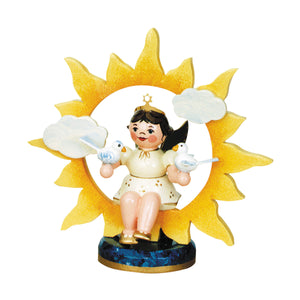 Hubrig Volkskunst Angel with Sun and Doves Figurine