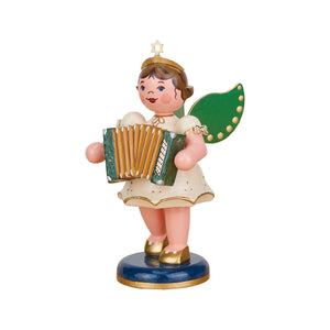 Hubrig Volkskunst Angel with Accordion 10cm Figurine