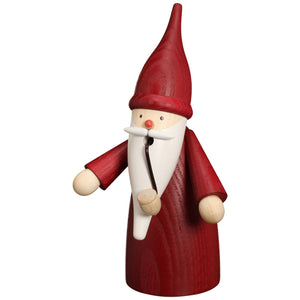 Seiffener Volkskunst Gnome In Red 6.3" Incense Smoker