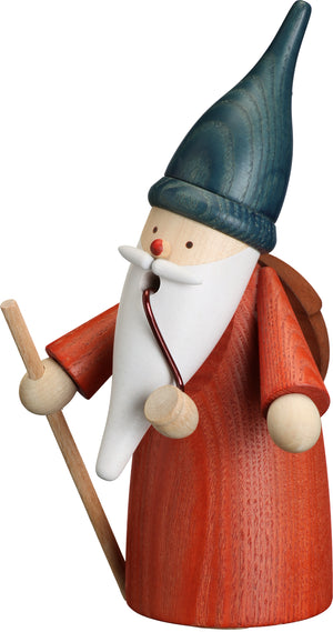 Seiffener Volkskunst Gnome Hiker 6.3" Incense Smoker